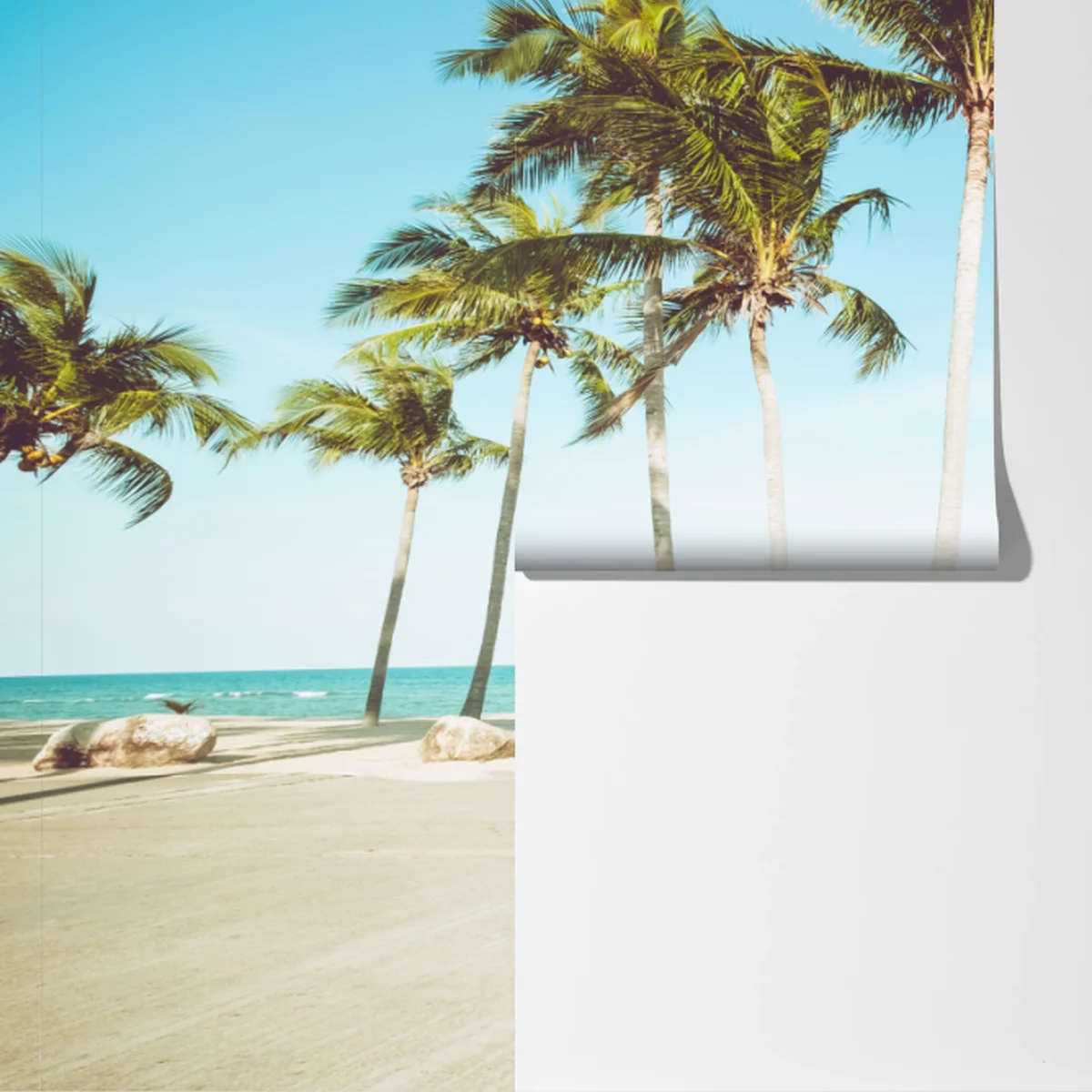 Fototapeta stary furgon z deską surfingową na tropikalnej plaży Fototapeta stary furgon z deską surfingową na tropikalnej plaży