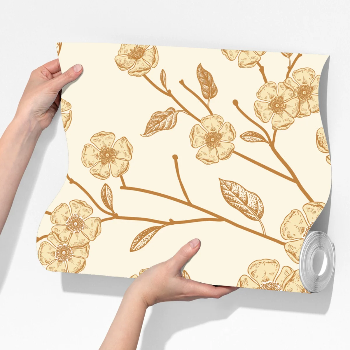 Fototapete vintage beiges blumenmuster mit pfingstrosen Fototapete vintage beiges blumenmuster mit pfingstrosen