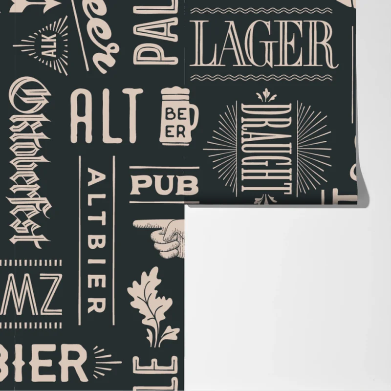 Fototapete vintage collage mit bieretiketten Fototapete vintage collage mit bieretiketten