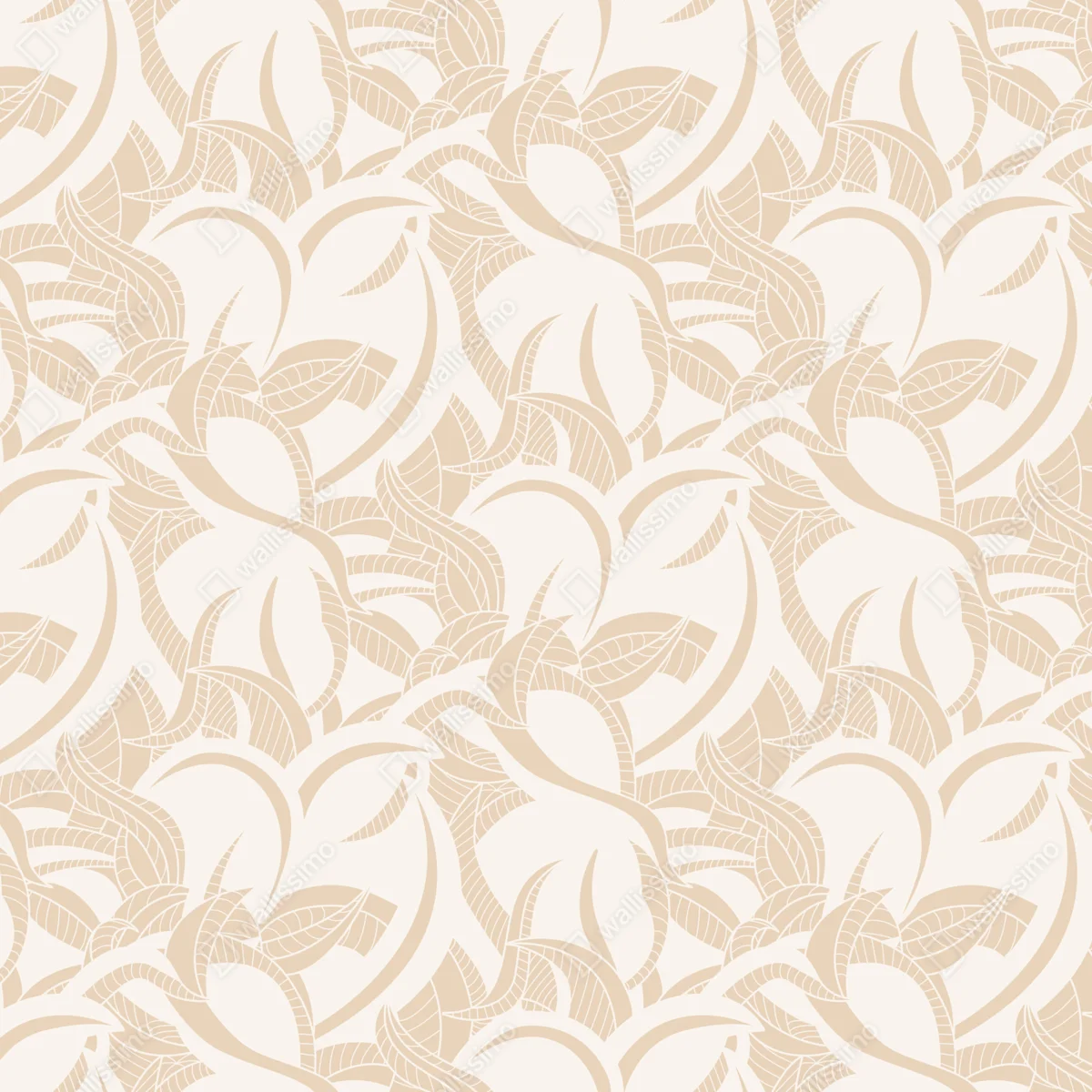 Fensteraufkleber beiges blattmuster im botanischen stil Fensteraufkleber beiges blattmuster im botanischen stil