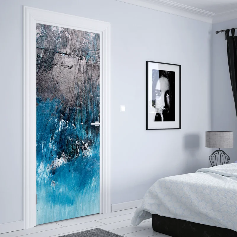 Türaufkleber tiefblaue abstrakte struktur