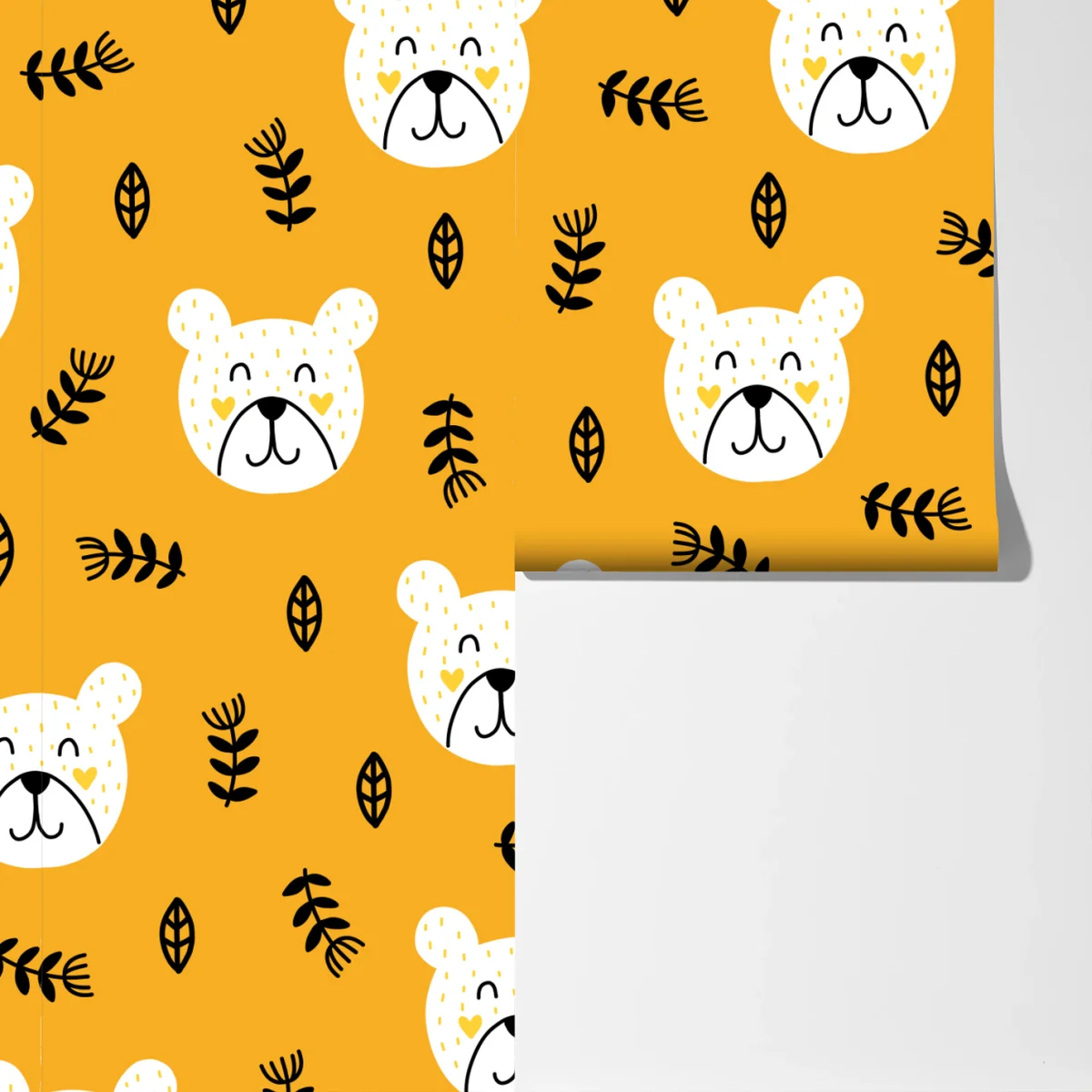 Fototapeta uroczy wzór z misiem do pokoju dziecięcego Fototapeta uroczy wzór z misiem do pokoju dziecięcego