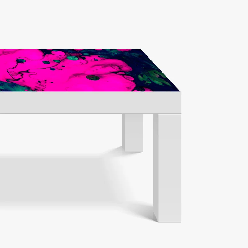 Tischaufkleber und Schreibtischaufkleber neonpink flüssige abstraktion