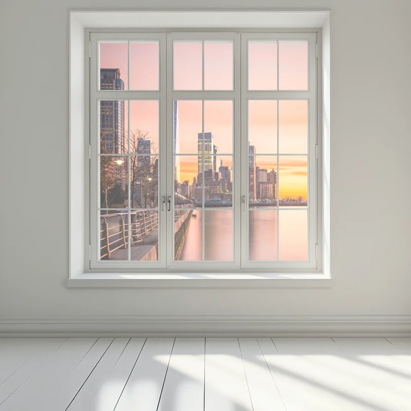 Fensteraufkleber Lower Manhattan bei sonnenuntergang