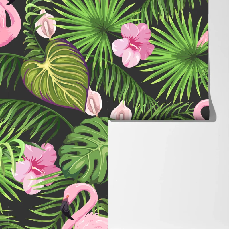Fototapete rosa flamingo tropenmuster Fototapete rosa flamingo tropenmuster