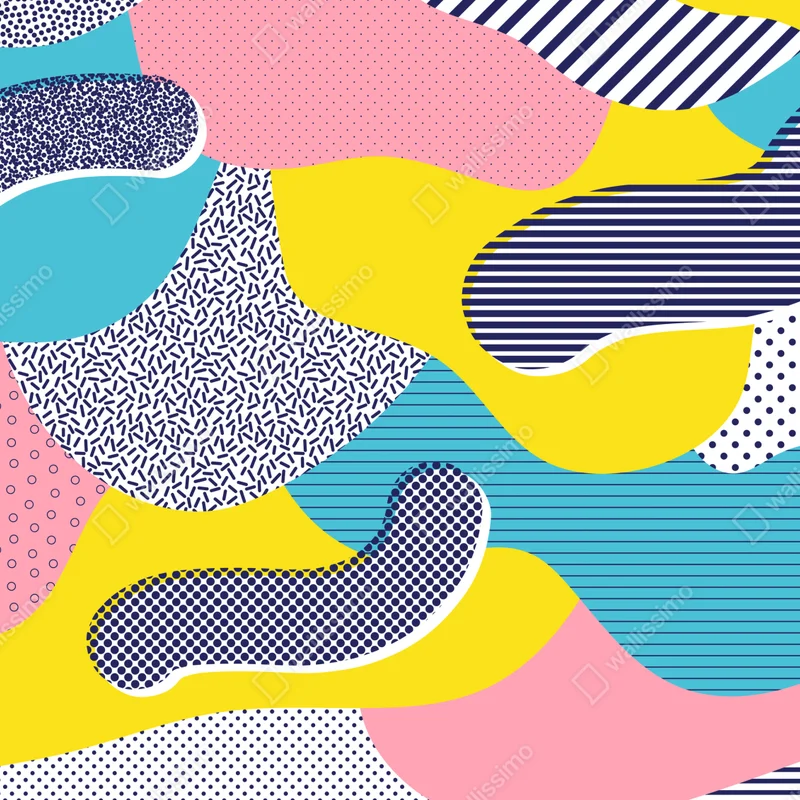 Türaufkleber verspieltes abstraktes memphis-muster Türaufkleber verspieltes abstraktes memphis-muster