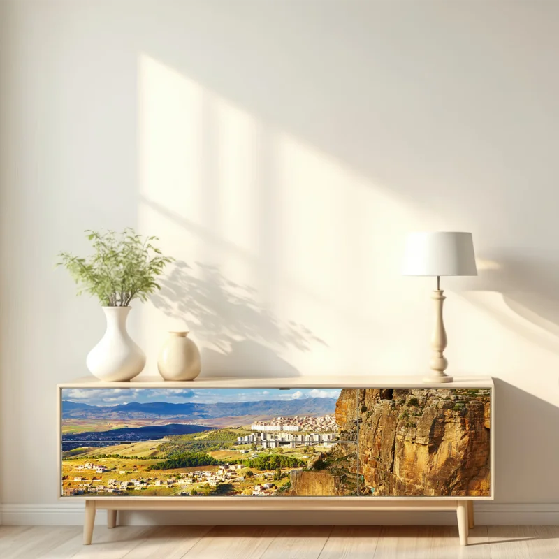 Repositionierbarer Aufkleber dramatische klippen von Constantine