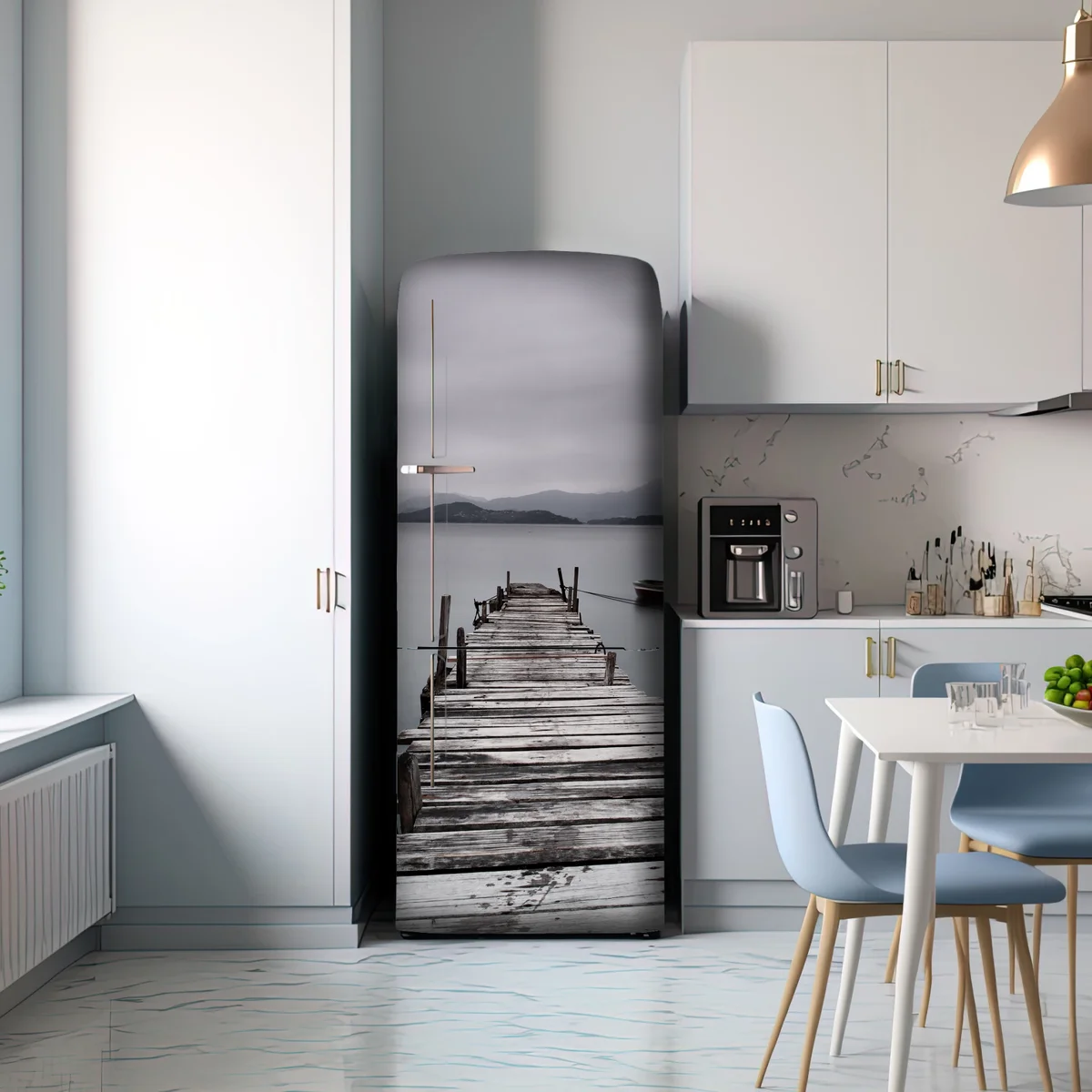 Kühlschrankaufkleber ruhige seebrücke über stillem meer Kühlschrankaufkleber ruhige seebrücke über stillem meer