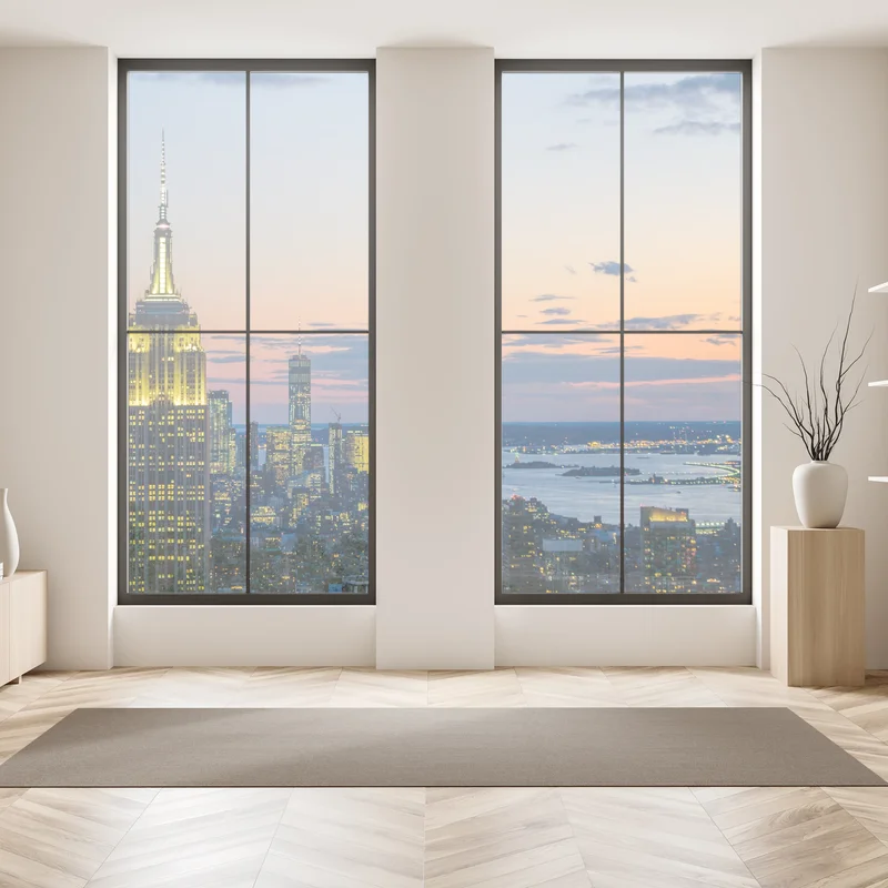 Fensteraufkleber New York skyline bei dämmerung