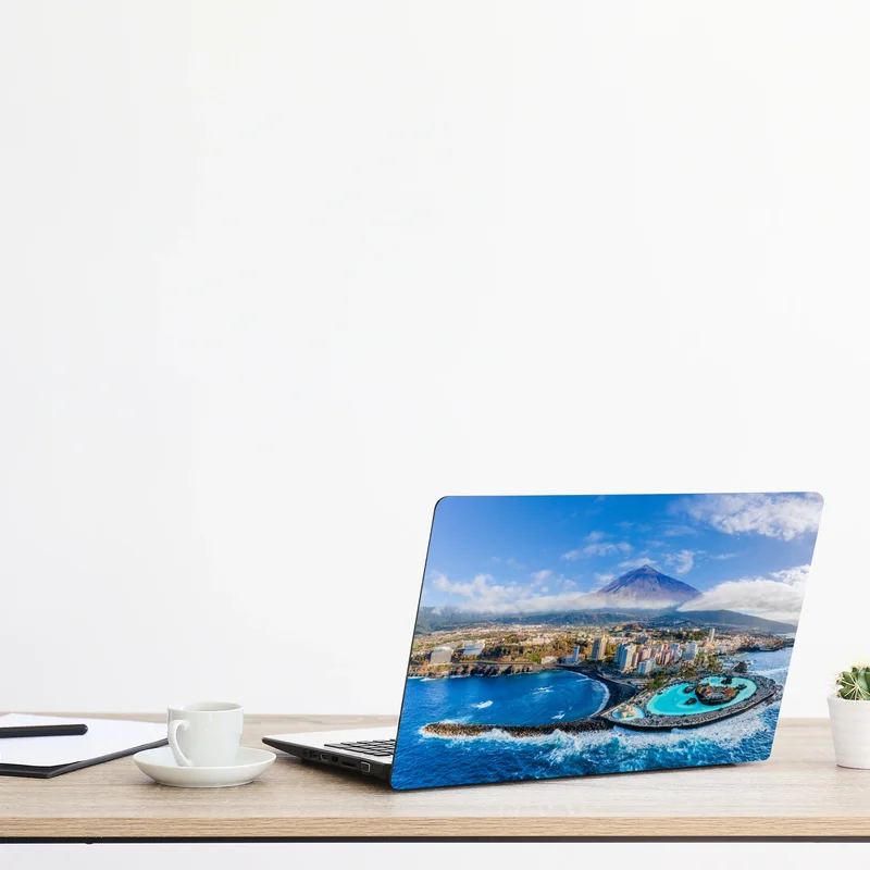 Laptop-Aufkleber luftpanorama der küste von Teneriffa mit dem Mount Teide