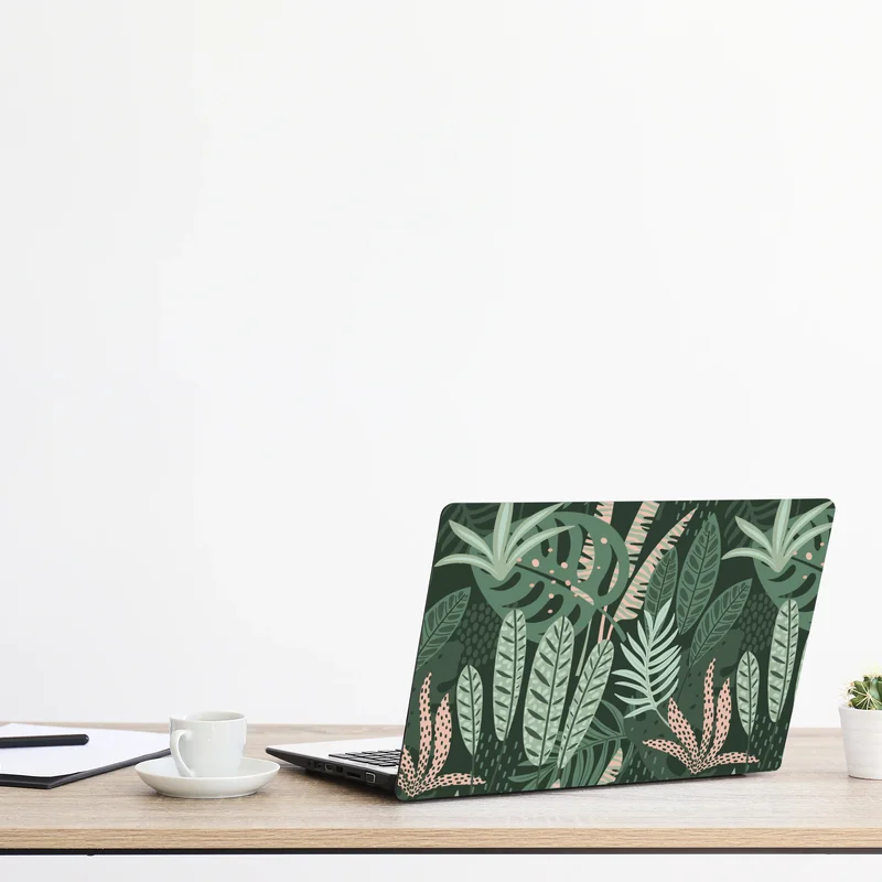 Naklejka na laptopa tropikalny wzór liściowy