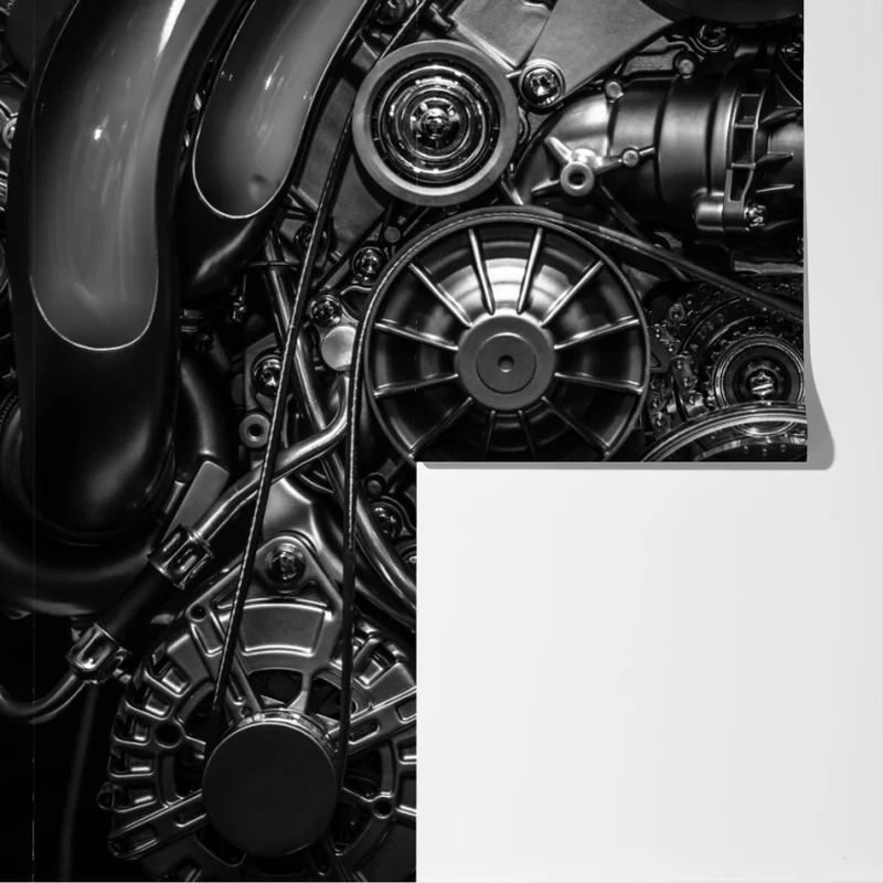 Fototapeta precyzyjne zbliżenie mechaniki silnika Fototapeta precyzyjne zbliżenie mechaniki silnika