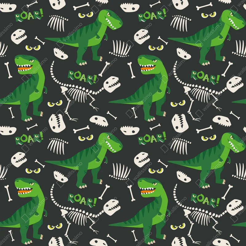 Türaufkleber verspieltes grünes t-rex muster Türaufkleber verspieltes grünes t-rex muster