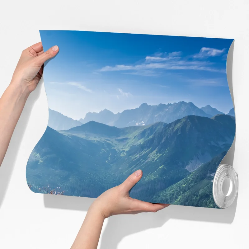 Fototapete sonnenaufgang über dem Tatra-wanderweg Fototapete sonnenaufgang über dem Tatra-wanderweg