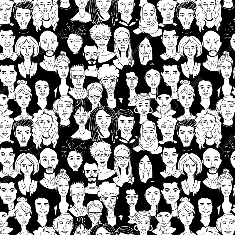 Leinwandbild muster mit vielfältigen gesichtern Leinwandbild muster mit vielfältigen gesichtern