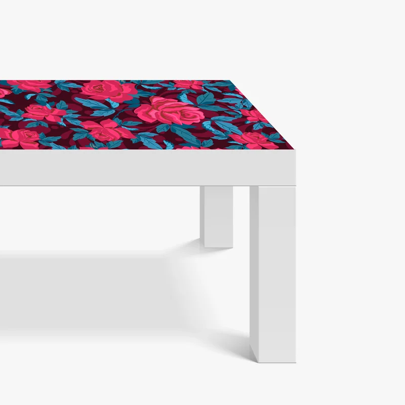 Tischaufkleber und Schreibtischaufkleber vintage rosenmuster in rosa und türkis