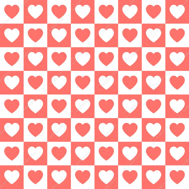 Fototapeta różowy wzór serc w szachownicy Fototapeta różowy wzór serc w szachownicy