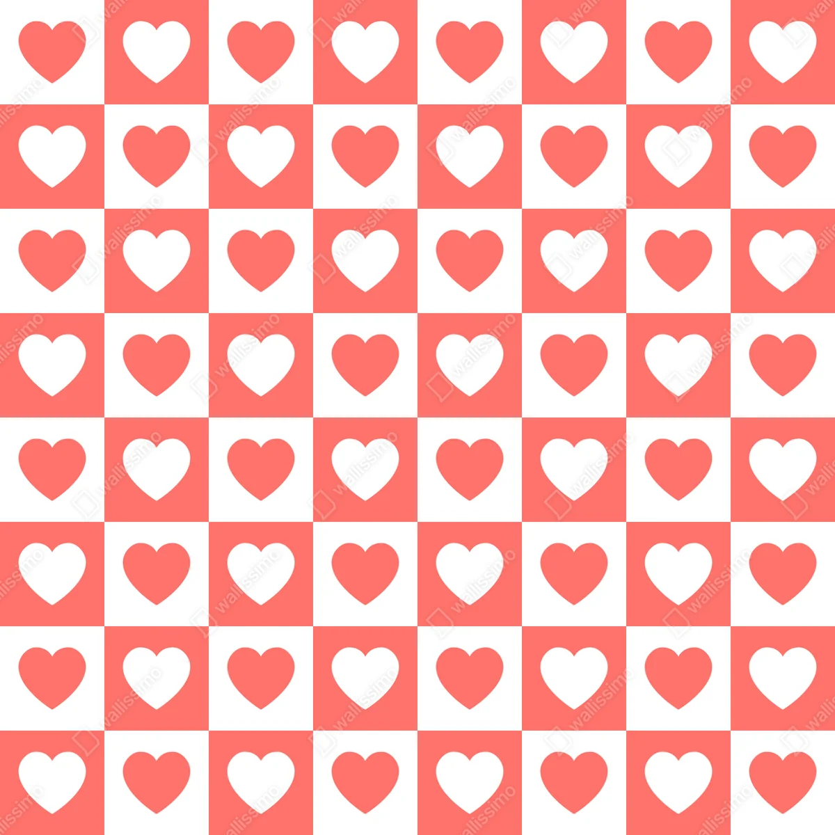 Fototapeta różowy wzór serc w szachownicy Fototapeta różowy wzór serc w szachownicy