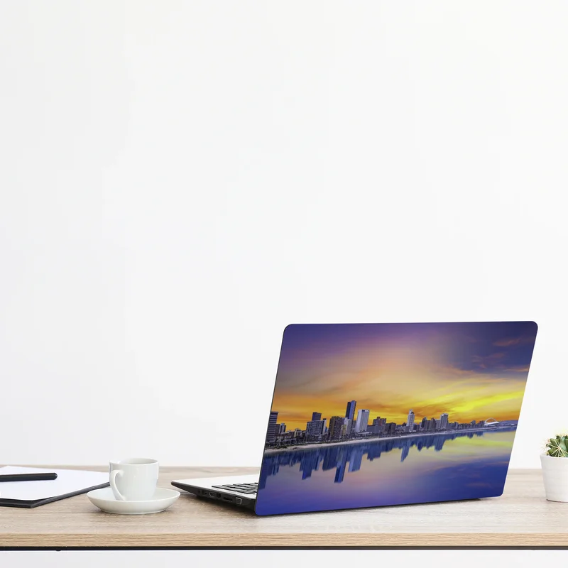 Laptop-Aufkleber Durban dämmerung skyline am strand