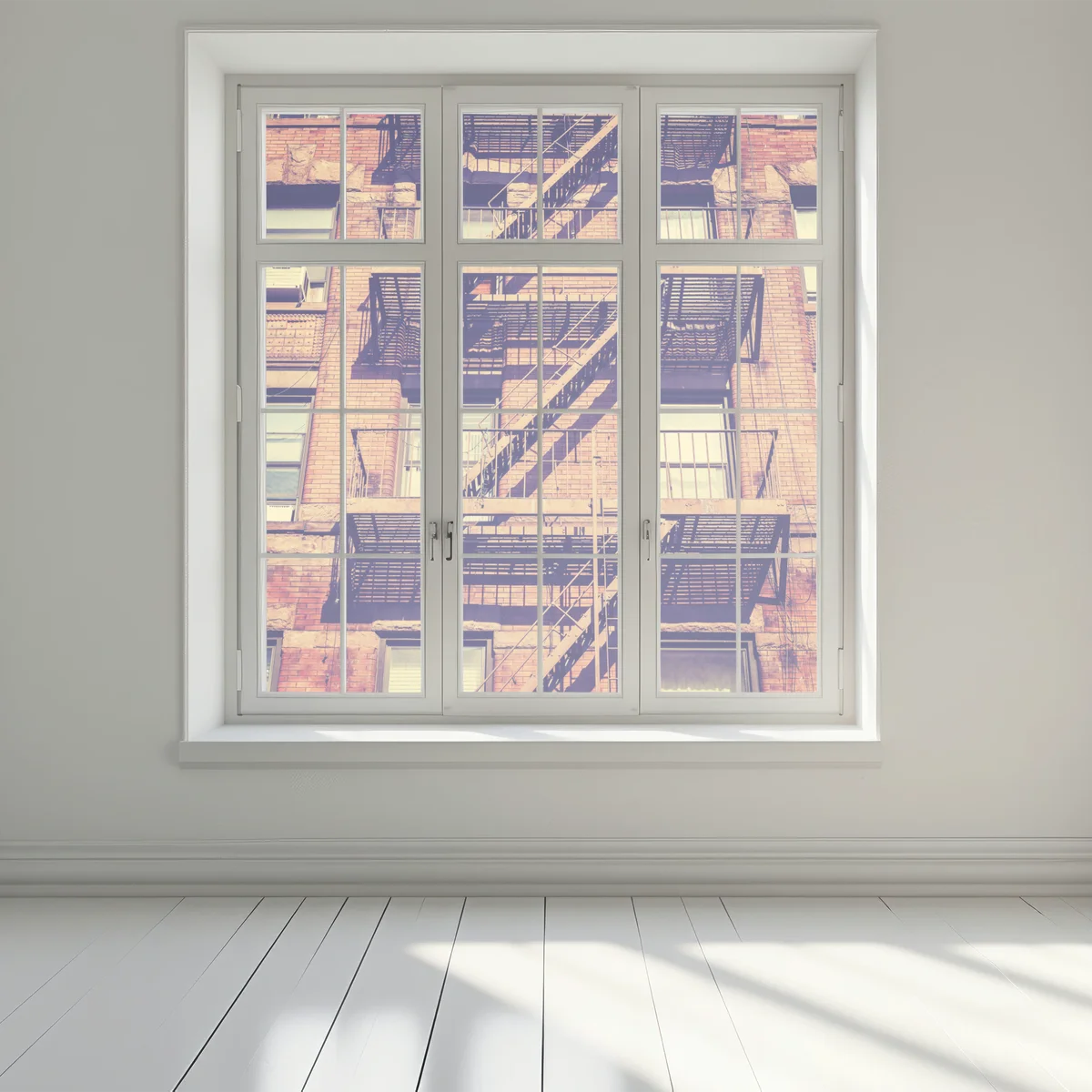 Fensteraufkleber vintage feuertreppen aus New York Fensteraufkleber vintage feuertreppen aus New York