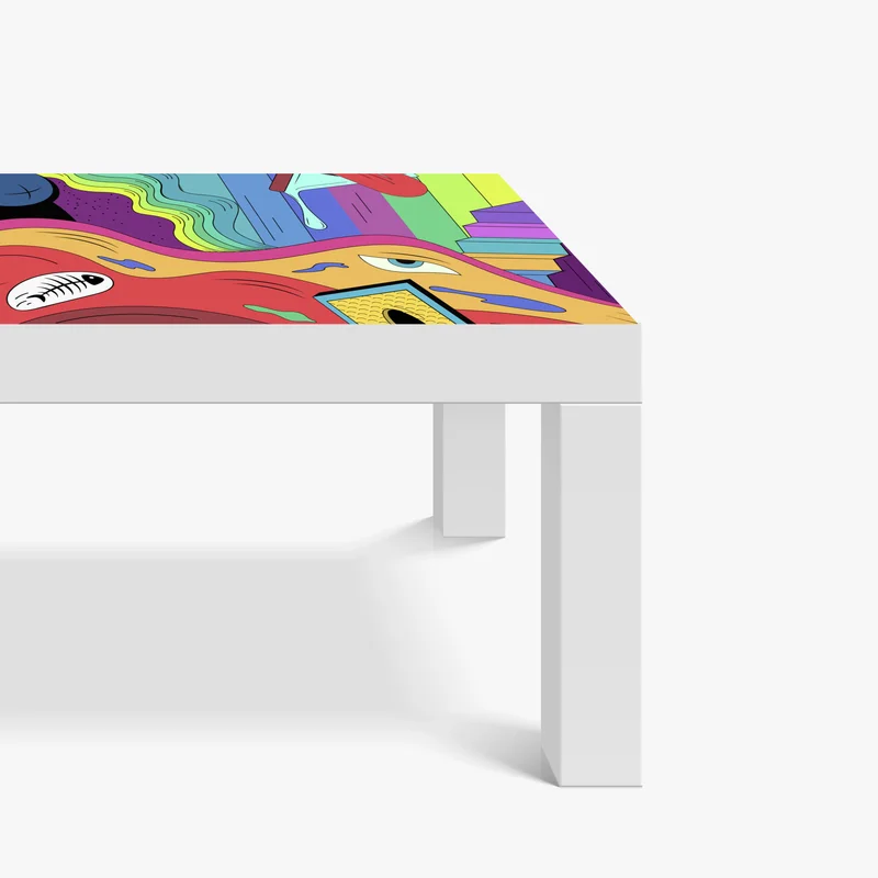 Tischaufkleber und Schreibtischaufkleber psychedelische pop-art traumlandschaft