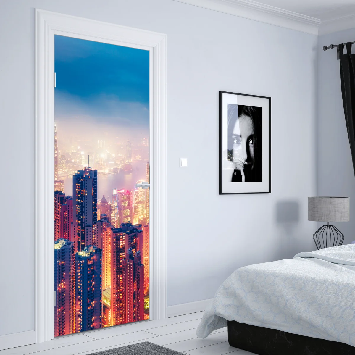 Türaufkleber Hongkong nächtliche skyline vom Victoria Peak Türaufkleber Hongkong nächtliche skyline vom Victoria Peak