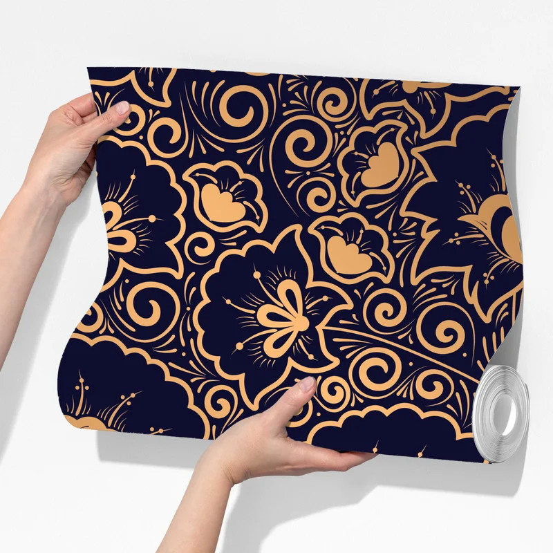 Fototapeta luksusowy złoty wzór kwiatowy na ciemnym tle Fototapeta luksusowy złoty wzór kwiatowy na ciemnym tle