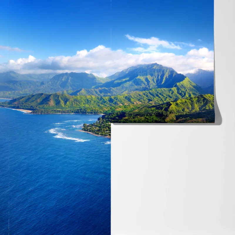 Fototapeta panorama tropikalnego wybrzeża z lotu ptaka Fototapeta panorama tropikalnego wybrzeża z lotu ptaka