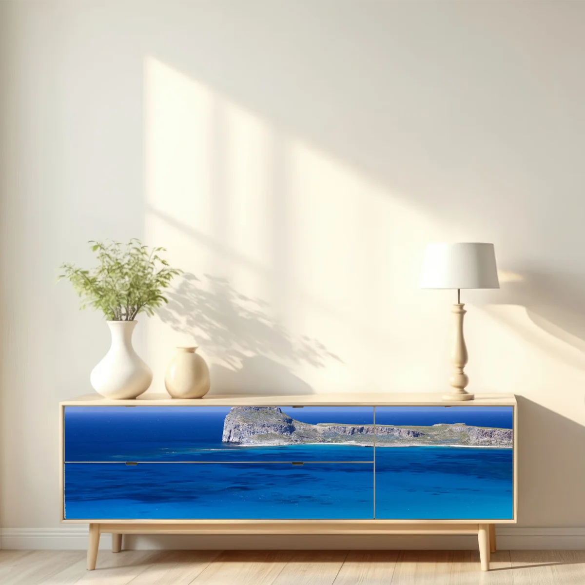 Repositionierbarer Aufkleber ruhige insellandschaft mit türkisblauem meer Repositionierbarer Aufkleber ruhige insellandschaft mit türkisblauem meer