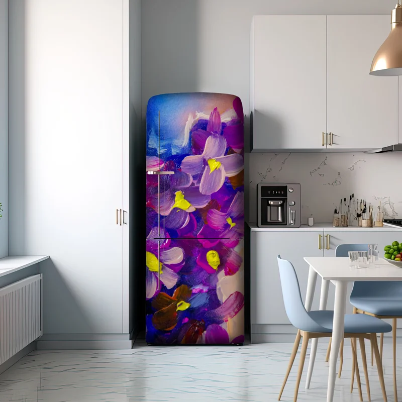 Kühlschrankaufkleber intensiver violetter blumenstrauß