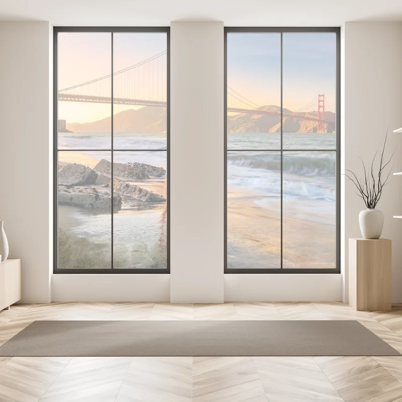 Naklejka na okno zachód słońca przy Golden Gate Bridge