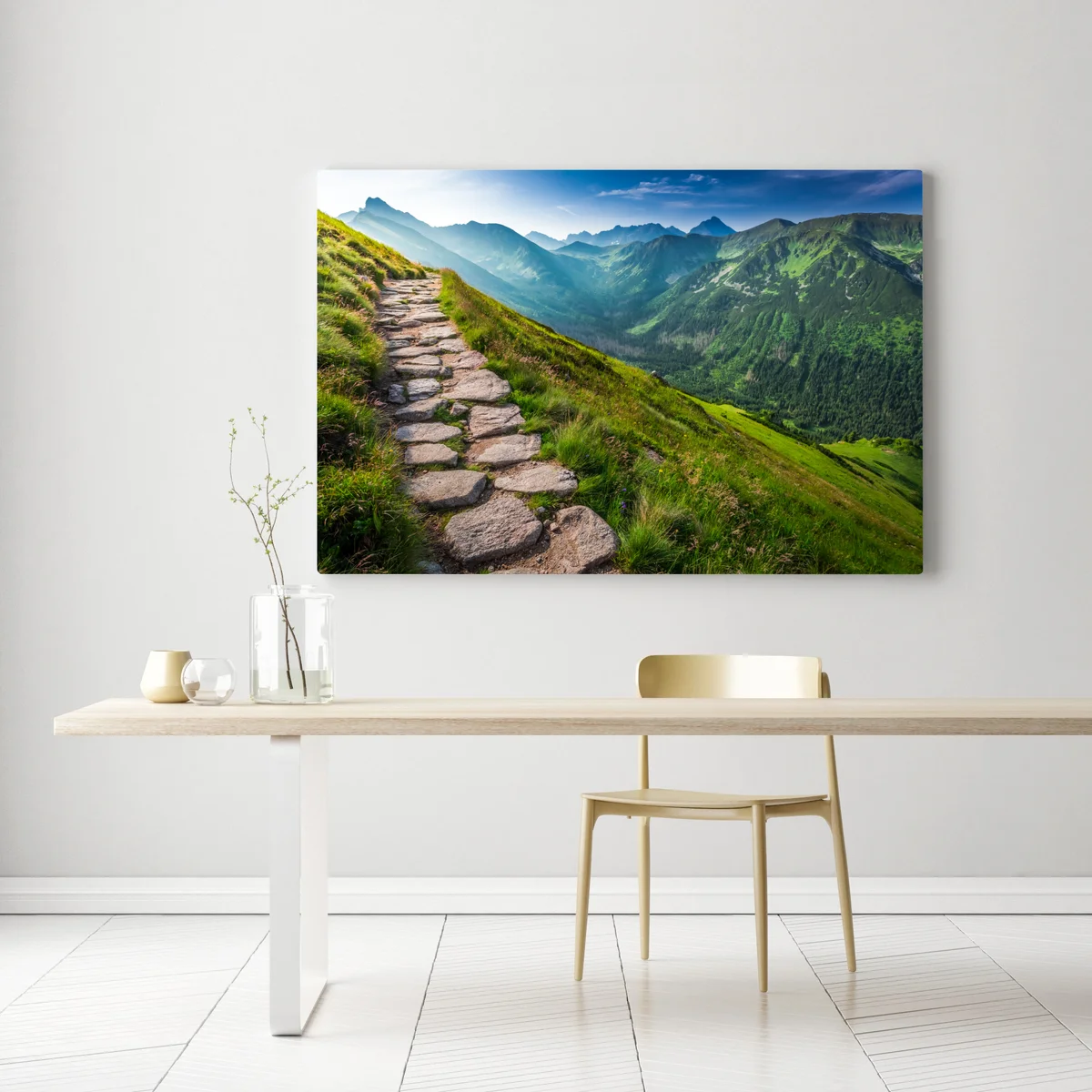 Leinwandbild wanderpfad in der Tatra bei sonnenaufgang Leinwandbild wanderpfad in der Tatra bei sonnenaufgang