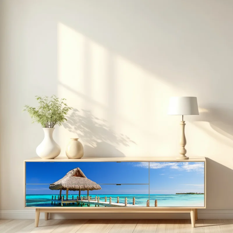 Repositionierbarer Aufkleber ruhiger strandsteg in Cap Cana