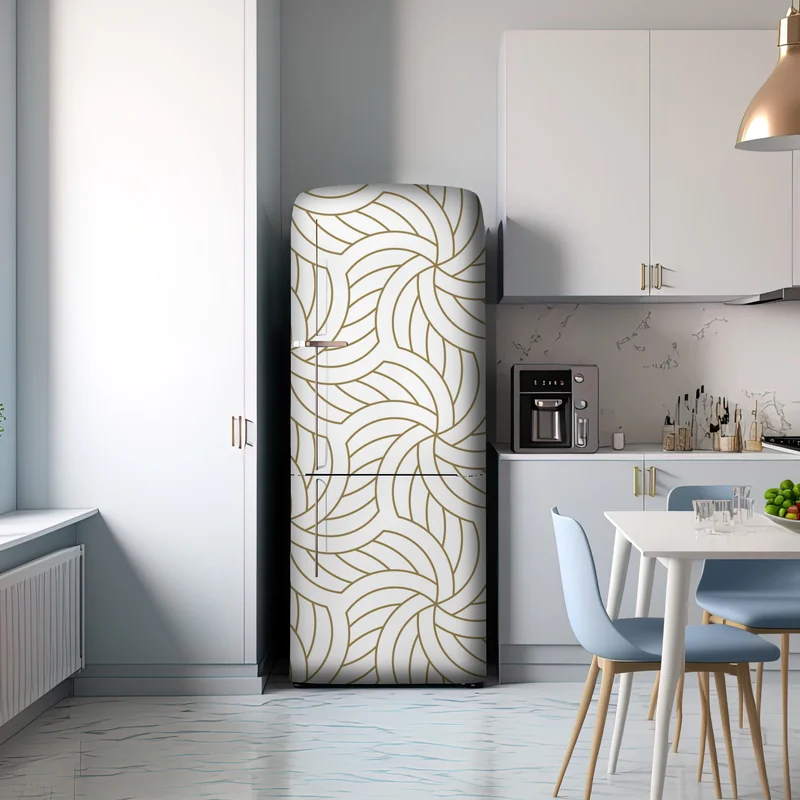 Kühlschrankaufkleber goldenes geometrisches wirbelmuster