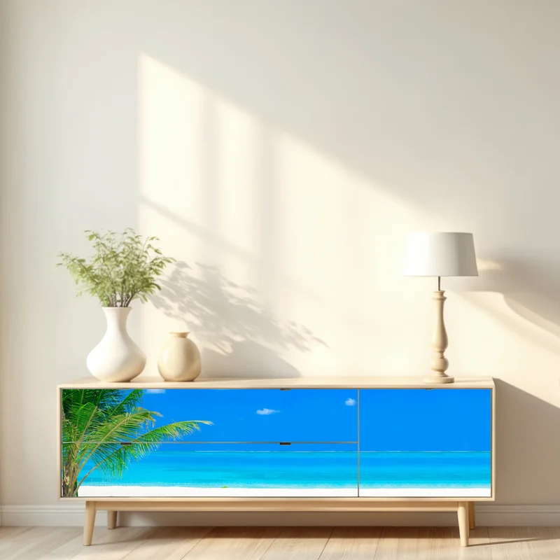 Repositionierbarer Aufkleber Malediven tropischer strand paradis