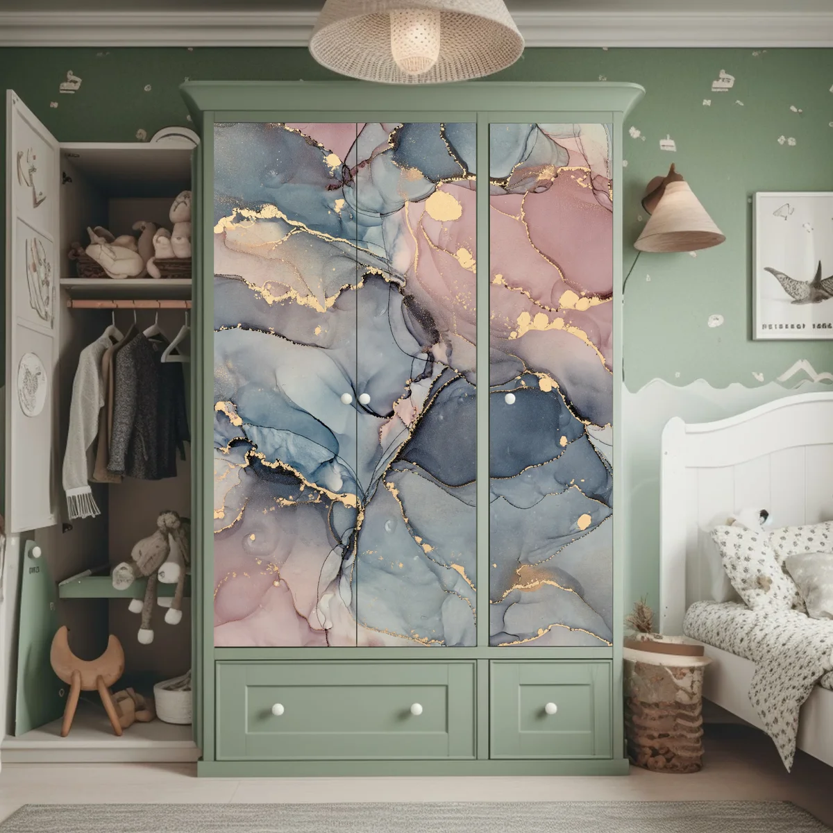 Schrankaufkleber zarte pastell-flüssigmarmor mit goldadern Schrankaufkleber zarte pastell-flüssigmarmor mit goldadern