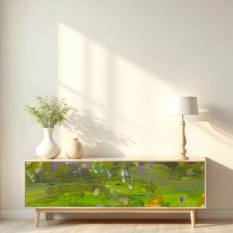 Repositionierbarer Aufkleber lebendige wiese ölmalerei nahaufnahme Repositionierbarer Aufkleber lebendige wiese ölmalerei nahaufnahme