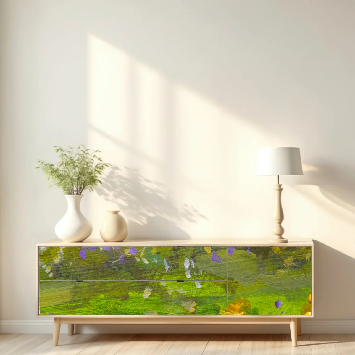 Repositionierbarer Aufkleber lebendige wiese ölmalerei nahaufnahme Repositionierbarer Aufkleber lebendige wiese ölmalerei nahaufnahme