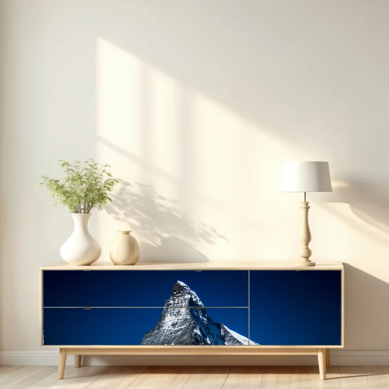 Repositionierbarer Aufkleber Matterhorn nächtliche spiegelung Repositionierbarer Aufkleber Matterhorn nächtliche spiegelung