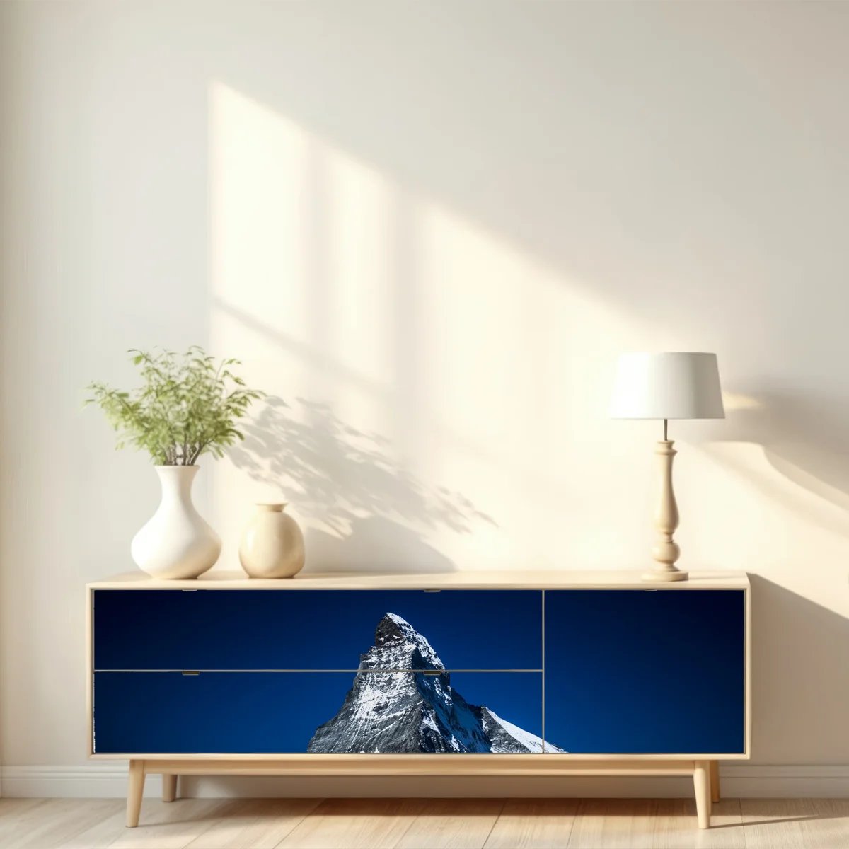 Repositionierbarer Aufkleber Matterhorn nächtliche spiegelung Repositionierbarer Aufkleber Matterhorn nächtliche spiegelung