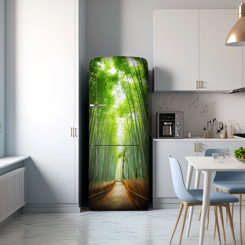 Kühlschrankaufkleber weg durch den bambushain von Arashiyama
