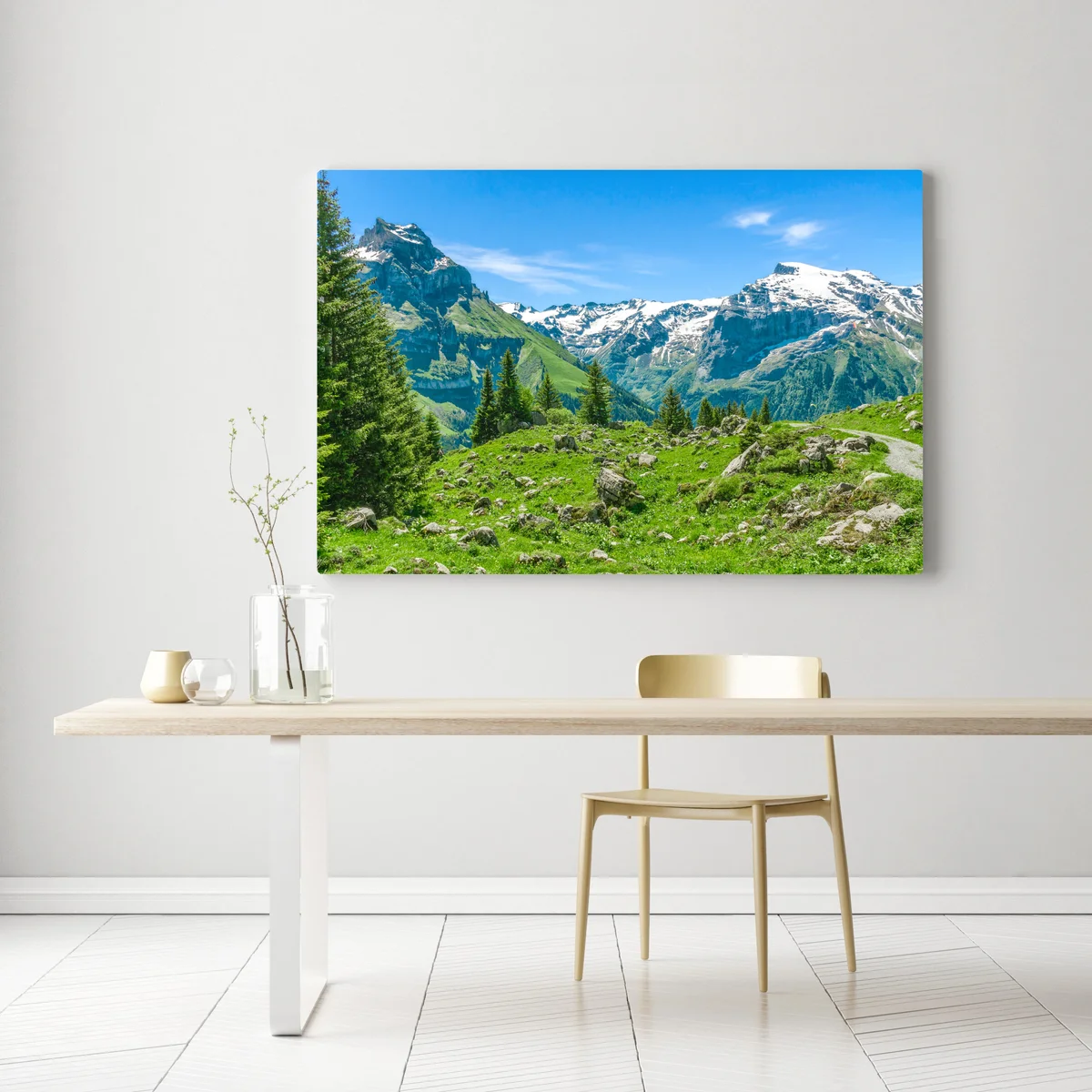 Leinwandbild sonnige alpwiese in Engelberg Leinwandbild sonnige alpwiese in Engelberg