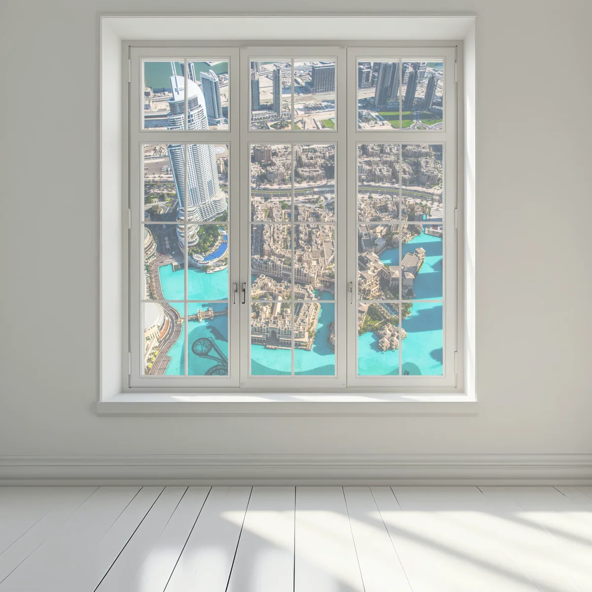 Fensteraufkleber luftaufnahme von Downtown Dubai Fensteraufkleber luftaufnahme von Downtown Dubai