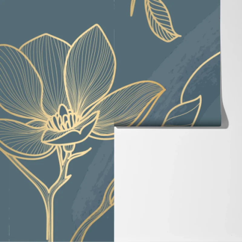 Fototapete goldene magnolie auf türkisfarbenem hintergrund Fototapete goldene magnolie auf türkisfarbenem hintergrund