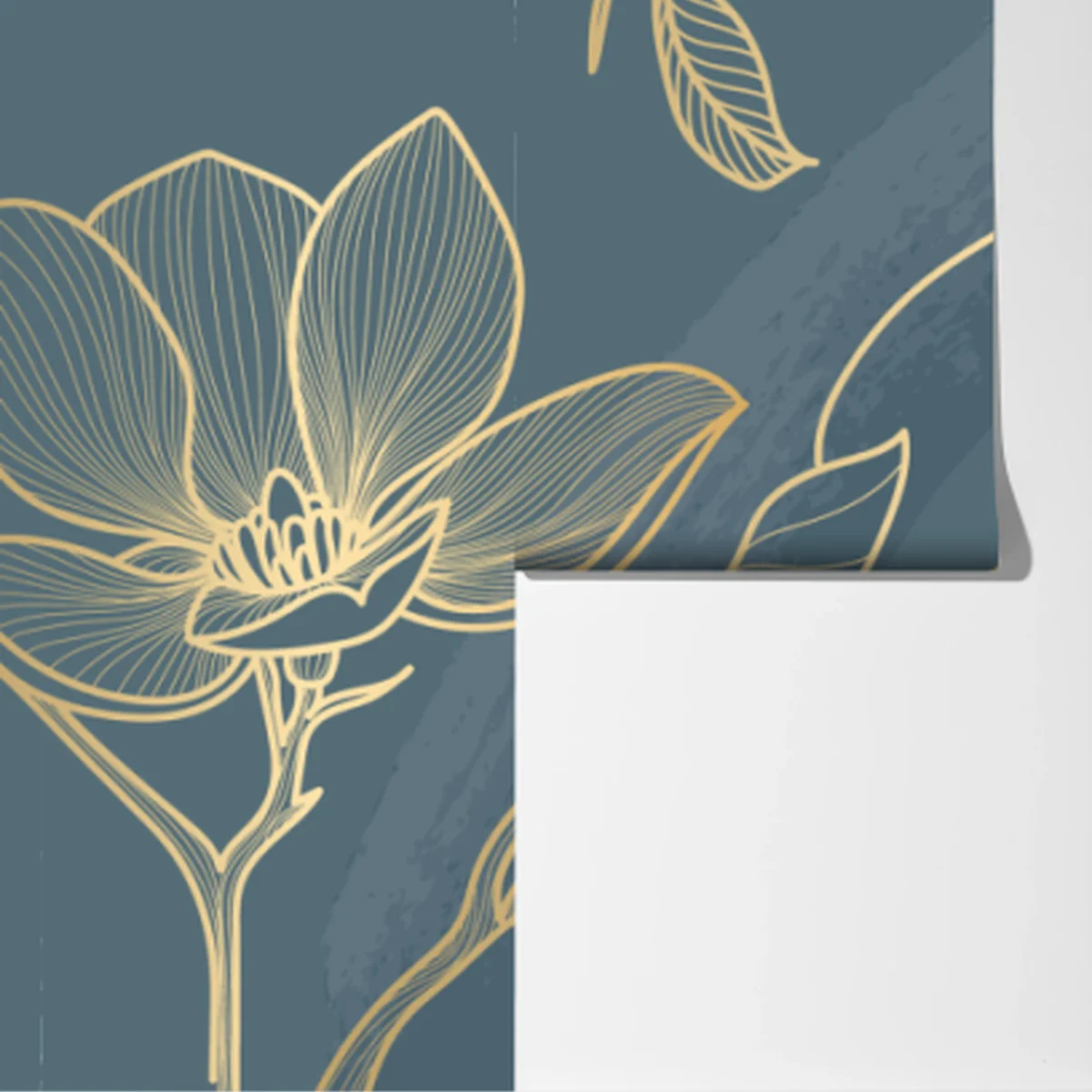 Fototapete goldene magnolie auf türkisfarbenem hintergrund Fototapete goldene magnolie auf türkisfarbenem hintergrund