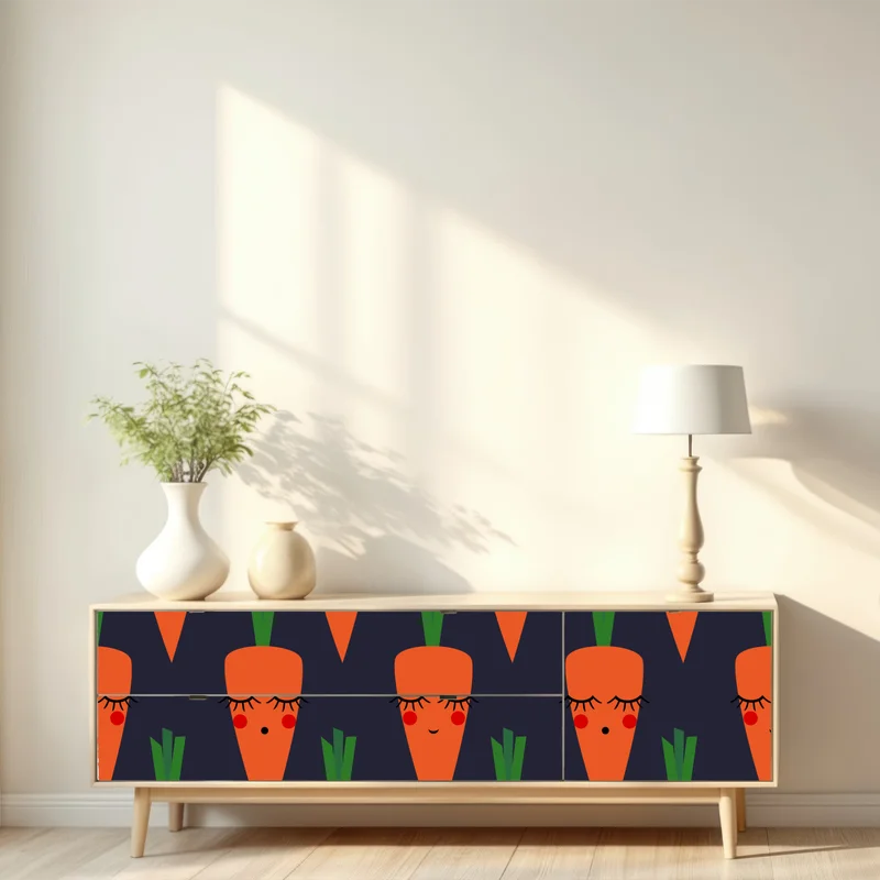Repositionierbarer Aufkleber niedliches karottenmuster für kinder Repositionierbarer Aufkleber niedliches karottenmuster für kinder