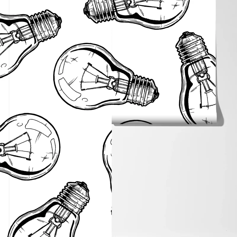 Fototapeta ręcznie rysowany wzór żarówki Fototapeta ręcznie rysowany wzór żarówki