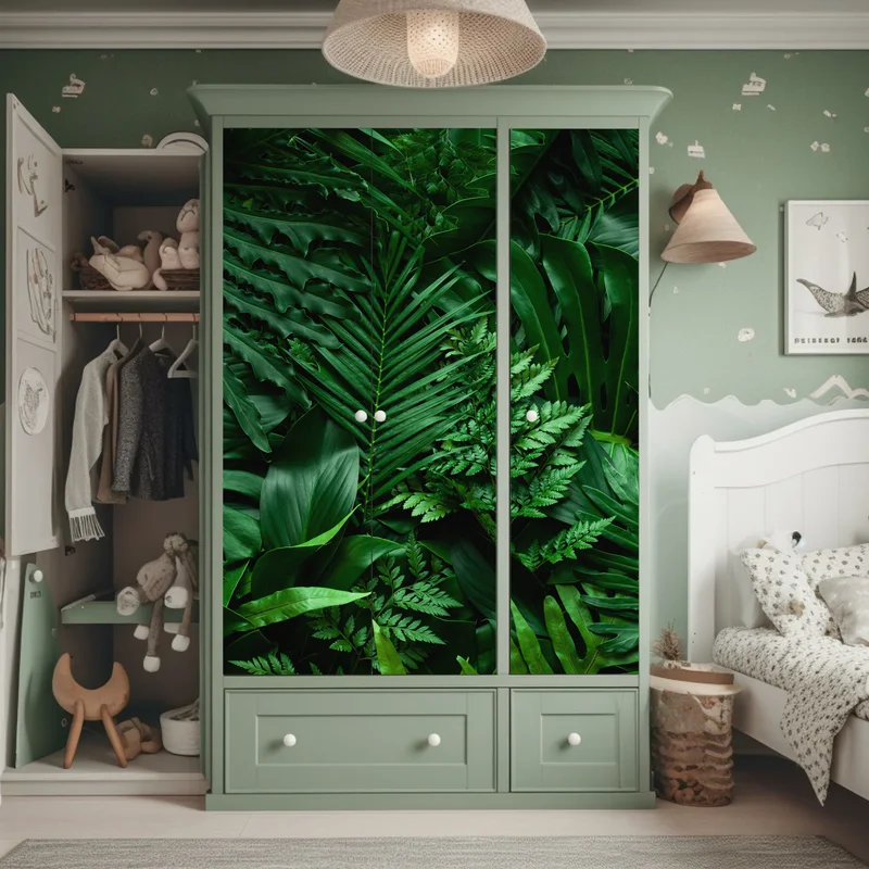 Schrankaufkleber üppige tropische blätter Schrankaufkleber üppige tropische blätter