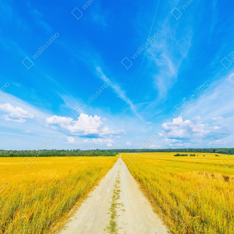 Fensteraufkleber goldene wiese unter weitem blauem himmel Fensteraufkleber goldene wiese unter weitem blauem himmel