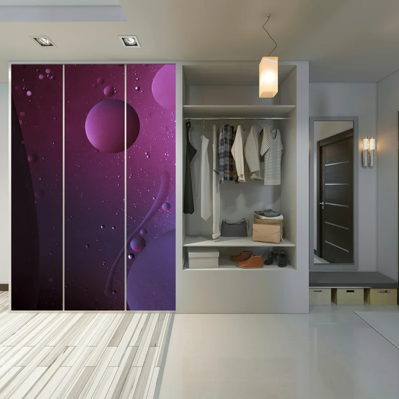 Schrankaufkleber violette kosmische sphären abstrakte kunst